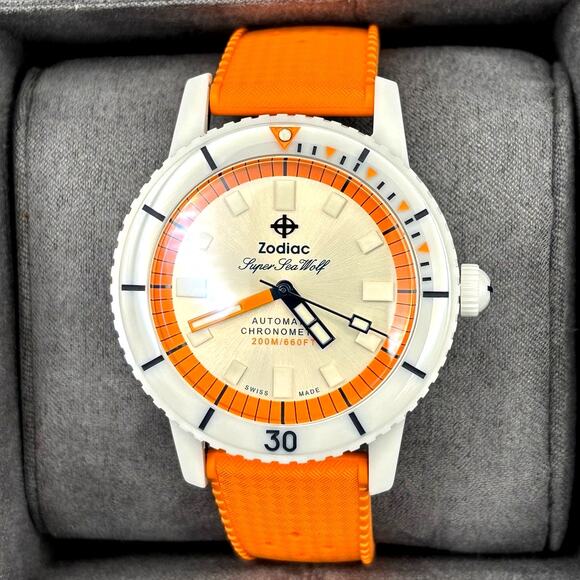 Zodiac Super Sea Wolf ZO9591 Men’s Automatic COSC Diver Watch NIBWT - Picture 6 of 17